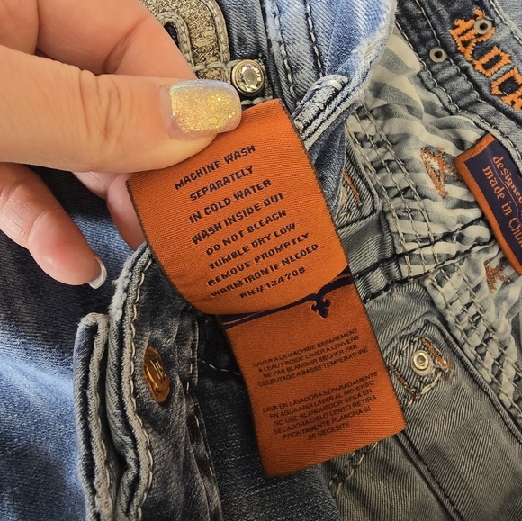 Rock Revival Nancy Cuffed Straight Women's Light Wash Jeans Sz 28 - Picture 3 of 7